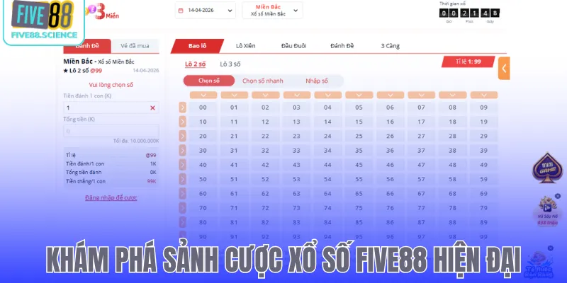 Khám phá sảnh cược xổ số Five88 hiện đại