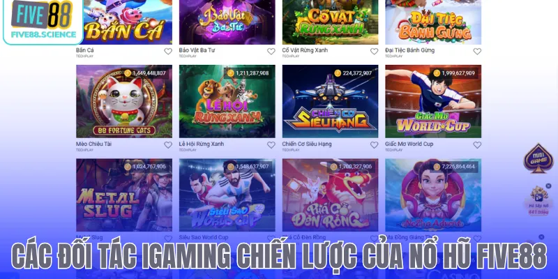 Các đối tác iGaming chiến lược của nổ hũ Five88