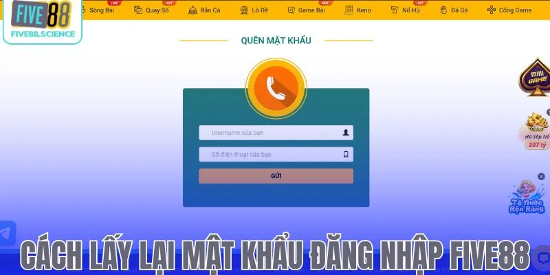 Cách lấy lại mật khẩu đăng nhập Five88 nhanh chóng